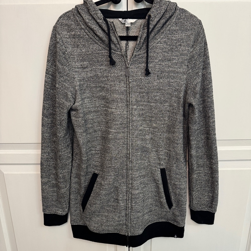Volcom Black and Gray Knit Hoodie. Zip up. Size L.